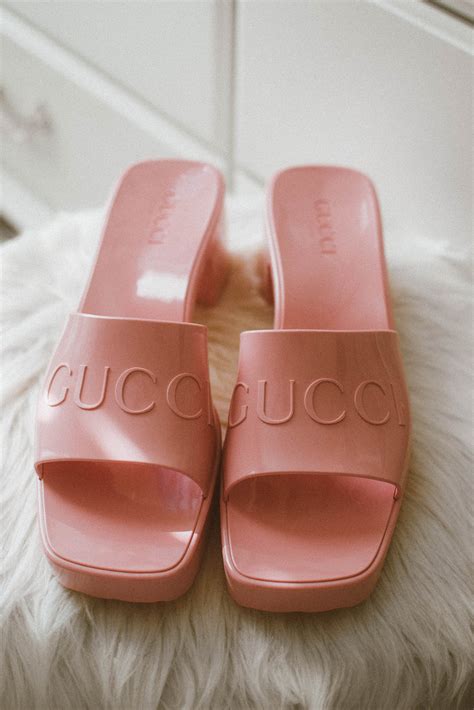 gucci slip on sandal|gucci pink rubber sandals.